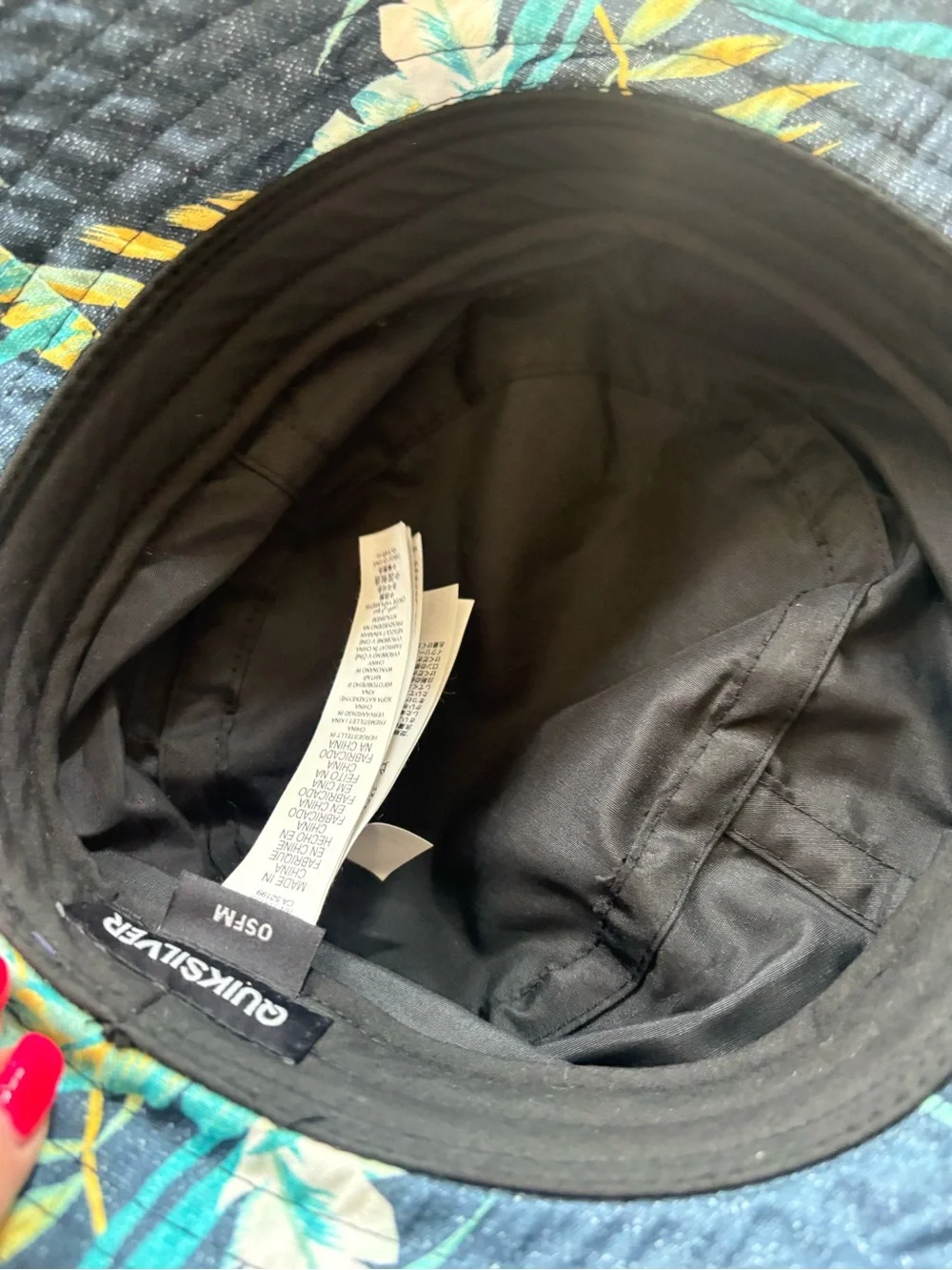 Quiksilver Two-Tone Black and Cream Bucket Hat